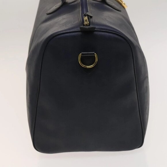 Christian Dior Trotter Canvas Boston Bag PVC Navy Gold Auth 127118 - Picture 6 of 16
